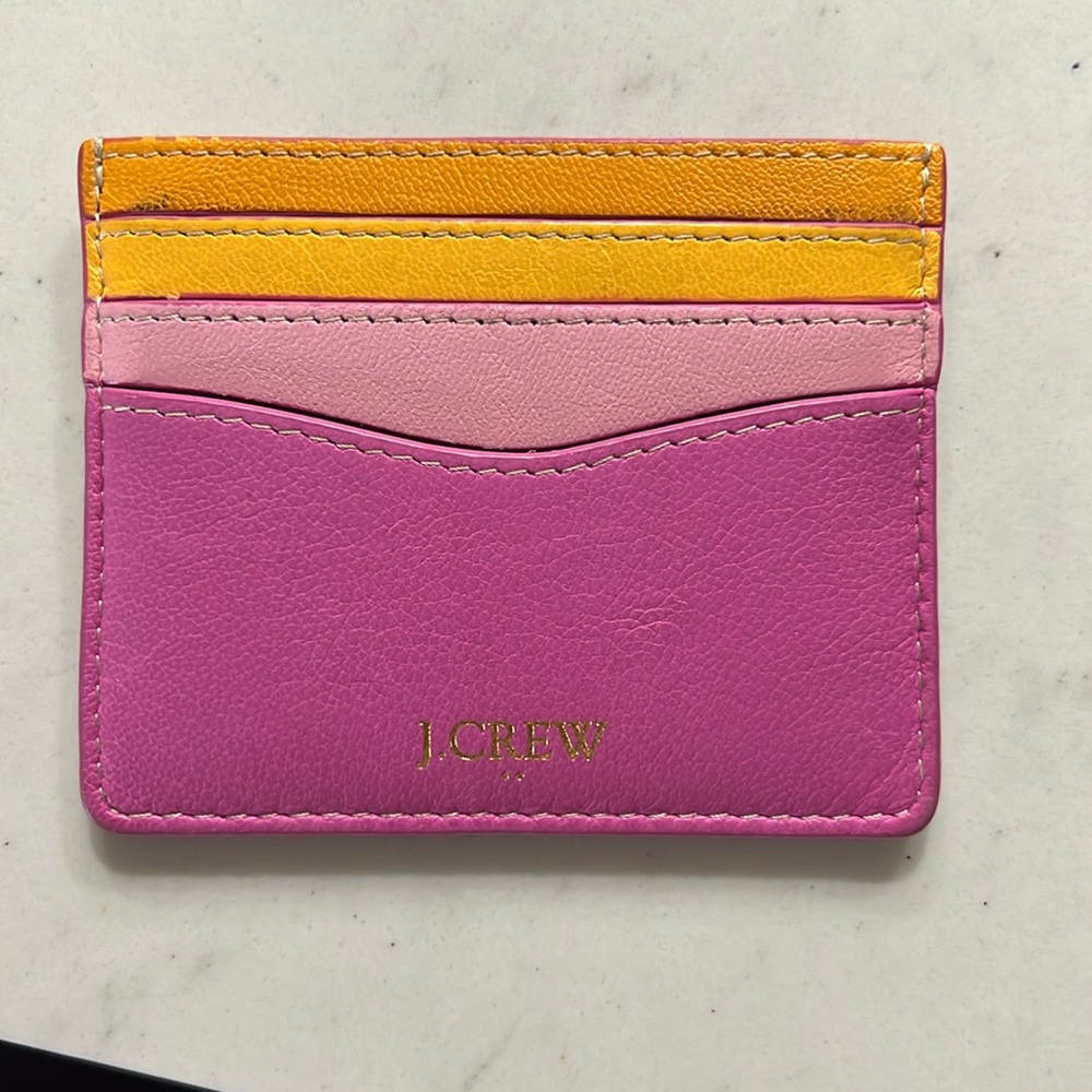 Pink & orange J.Crew card holder